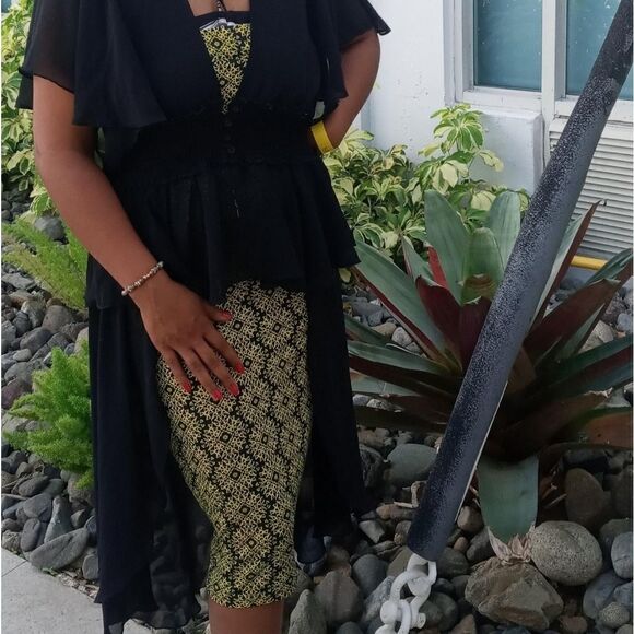 Gold and black tube dress - Picture 1 of 4